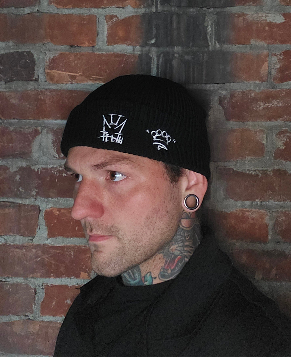 “2Filthi” Knuckles Graffiti double embroidered Cuff Beanie