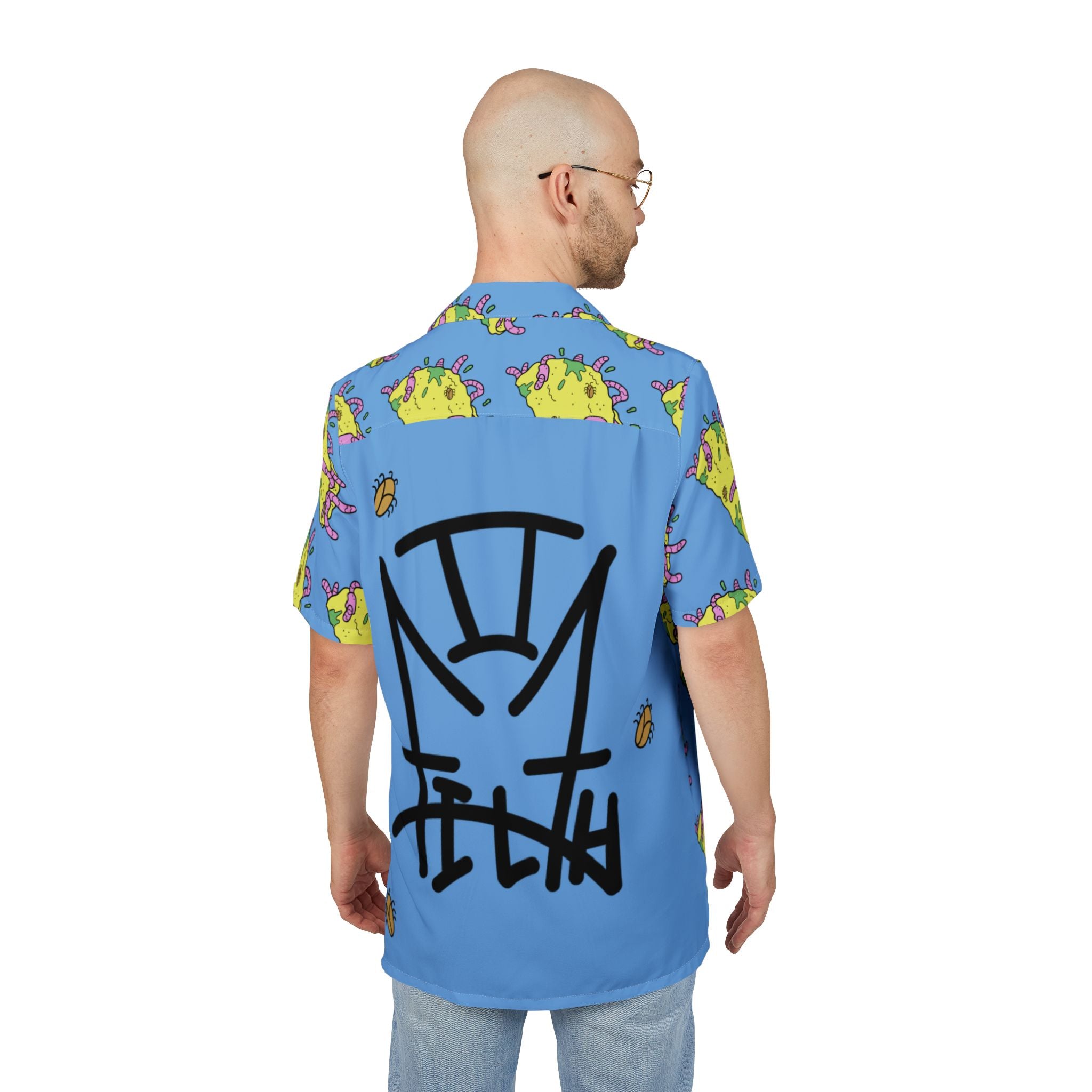“2Filthi” Slime Fiesta Hawaiian Button-Down Shirt